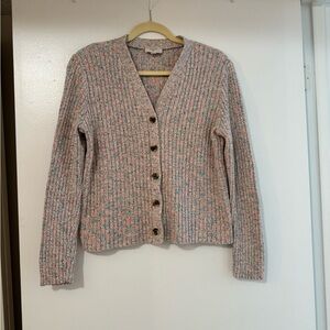 Women's Multicolor Cable Knit Cardigan Sweater